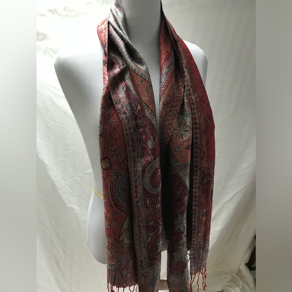 Beautiful paisley print silk scarf from India